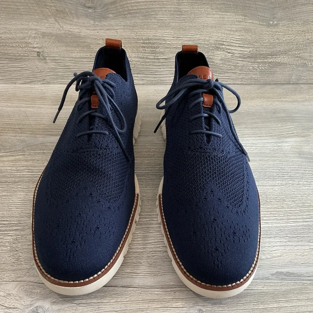 Cole Haan Zerogrand Stitchlite Men's Size 13 M Blue Dress Shoes Knit C24947